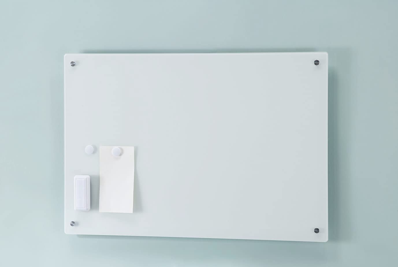 Audio-Visual Direct Magnetic White Glass Dry-Erase Board Set - 2' x 1.5' - Includes Magnets, Hardware & Marker Tray