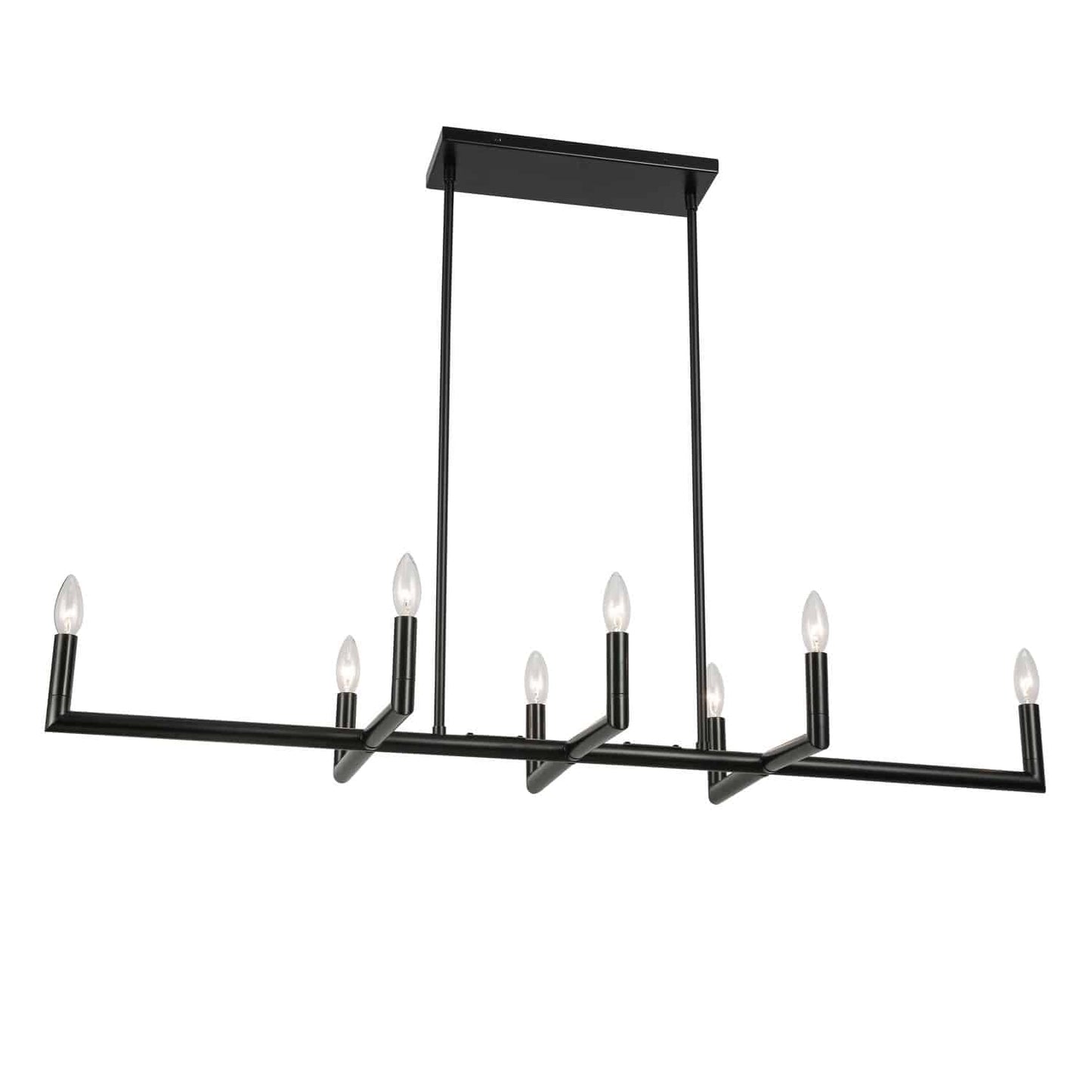 Dainolite 8 Light Chandelier NOR-478HC-MB Matte Black Finish