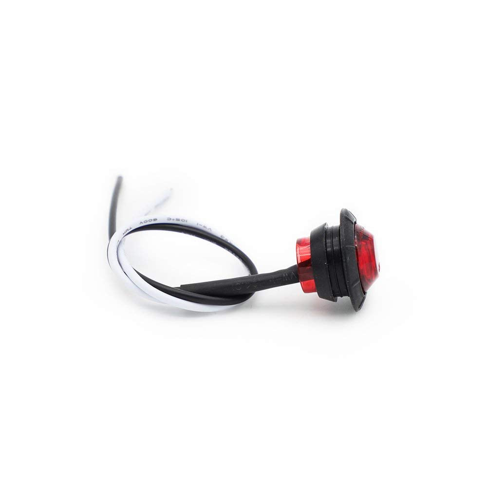 MADCATZ 100Pcs 3/4 Inch Red LED Marker Lights, Polycarbonate, Model MC-100-3LED-R