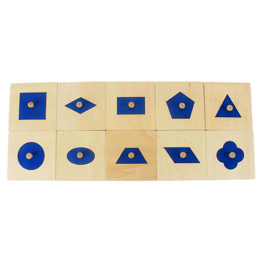 DANNI Family Version Baby Shape Cognition Toy Montessori Wood Geometric Insets Set/10 Early Childhood Education Preschool Training Kids Toys