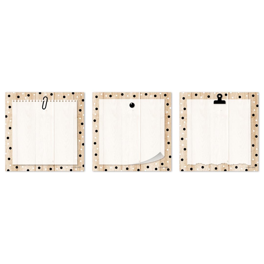 CTP Core Decor Polka Dots on Wood 3" Designer Cut-Outs (#11067 Creative Teaching Press)