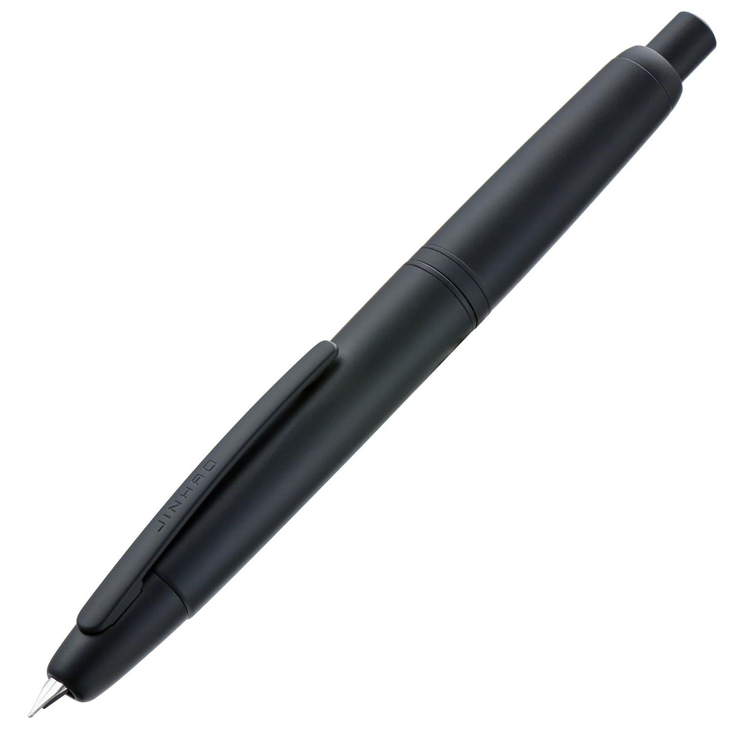Jinhao 10 Press Fountain Pen with Box, Matte Black Retractable Extra Fine Nib with Ink Converter Set (Clip Version)