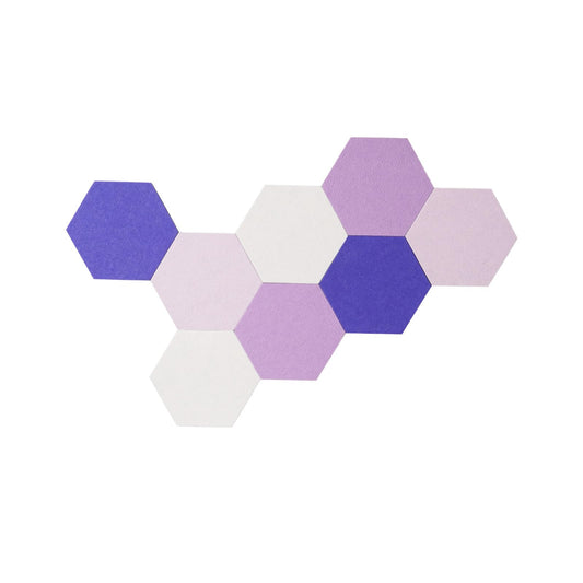 Afumazi 8Pcs (Large) Felt Cork Board Tiles Hexagon Wall Colored Bulletin Board, Adhesive Felt Pin Memo Board for Home School Office (Set F Large)