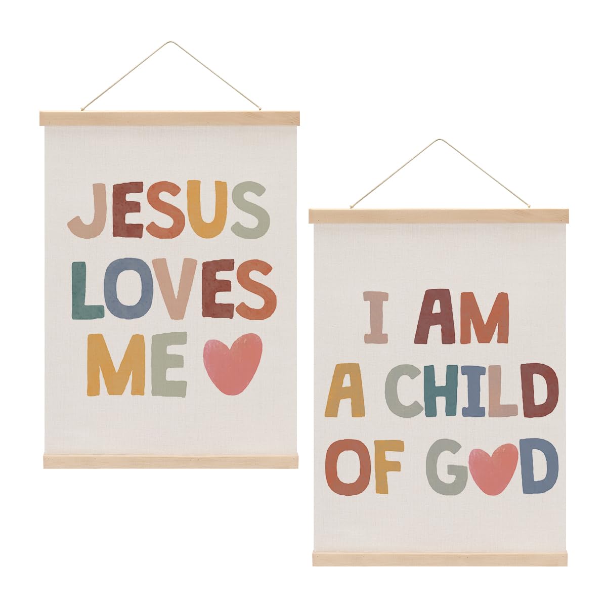 Christian Decor Boho Poster Hanger, Jesus Religious Wall Decor, Christian Gifts Bible Verse Spiritual Gifts Wall Art Wall Hanging Banner Farmhouse Living Room Bedroom Nursery Kitchen Decor