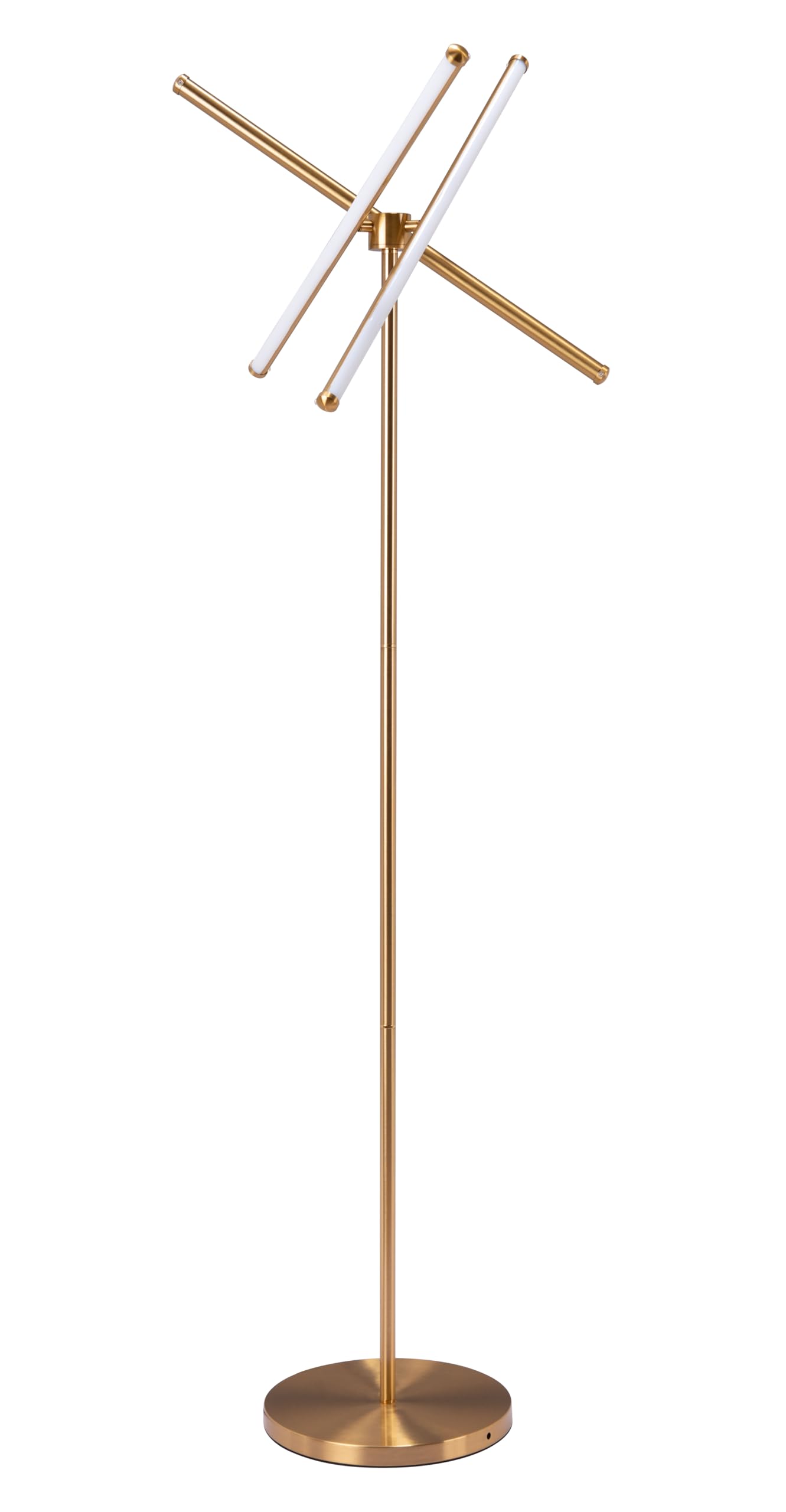 Zuo Garza Floor Lamp, Brass, Modern Style, 24.4in W x 24.4in D x 65in H, Model 56140