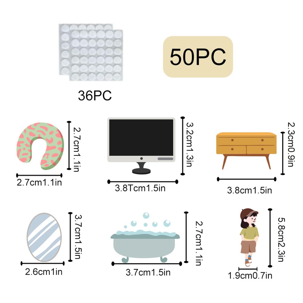 BEUNITONE Home Life Felt Board Pieces 50 Pcs Preschool Classroom Must Haves Felt Story Board for Early Learning Activities Home Theme Wall Felt Story Board Pieces Birthday Gifts