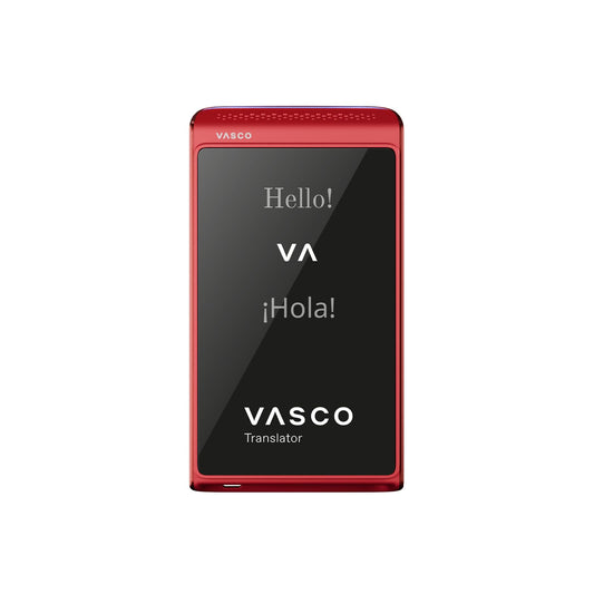 Vasco Translator Q1 | AI Voice Cloning Language Translator Device | 113 Languages | Free Lifetime Internet in Nearly 200 Countries | Scarlet Pulse