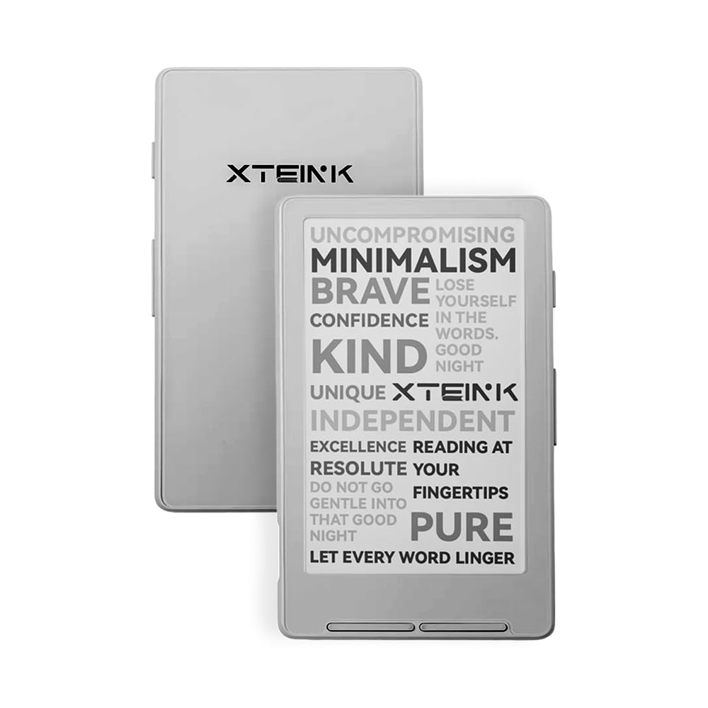 XTEINK X4 E-Book Reader (Developer Edition), 4.3" Pocket E-Ink eReader, Physical Page-Turn Buttons, Ultra-Thin 0.23" & 2.72 oz, Magnetic-Ready Design, Distraction-Free Reading, 16GB, Mist Gray