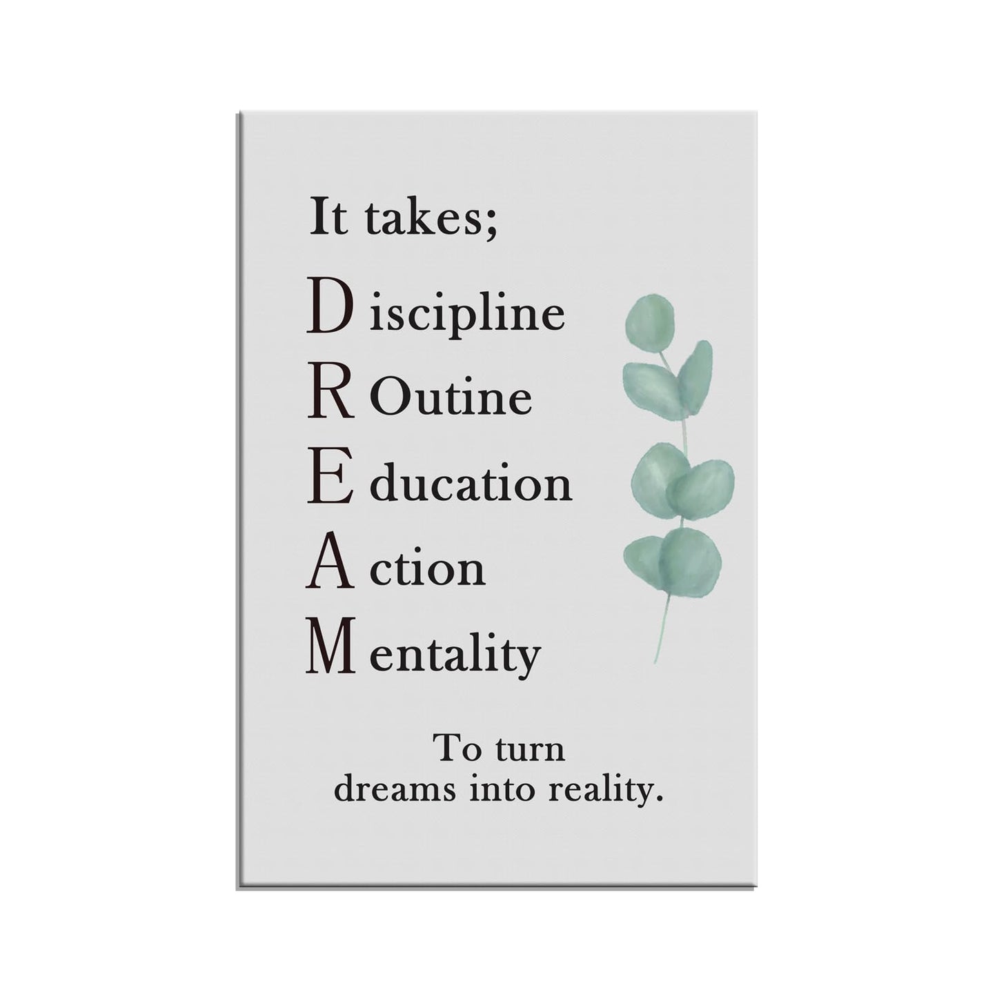 To Turn Dreams Into Reality Inspirational Canvas Wall Art Ideal Motivational Poster Inspiring Painting Prints Wall Pictures for Living Room Home Office Gym Decor Framed Artwork [18''H x 12''W]