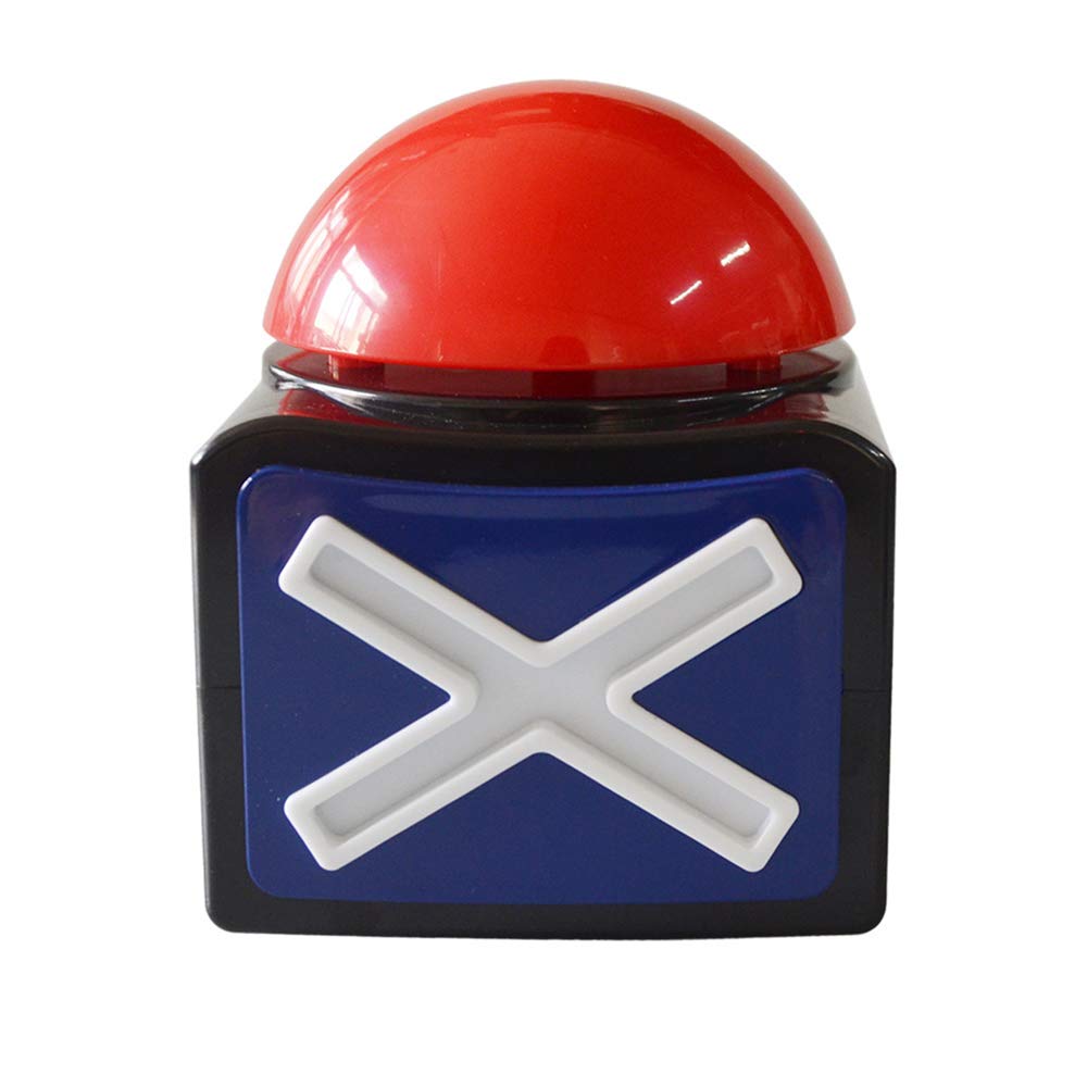 DOXISHRUKY Family Feud Buzzer, 4 Pack Game Buzzers with Lights & Sound - Quiz Buzzers for Trivia Nights, Classroom Games - Red LED & 3-Second Alarm