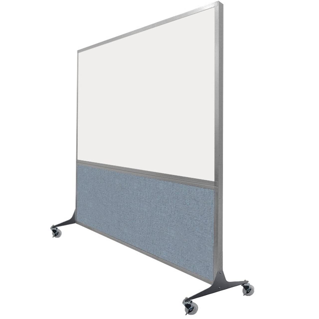 DivideWrite Mobile Whiteboard | Double Sided Dry Erase Board | Portable Office Cubicle Partition | Display for Classrooms, Conference Rooms, Meeting Areas and More | Blue Spruce 4' Wide x 6' Tall