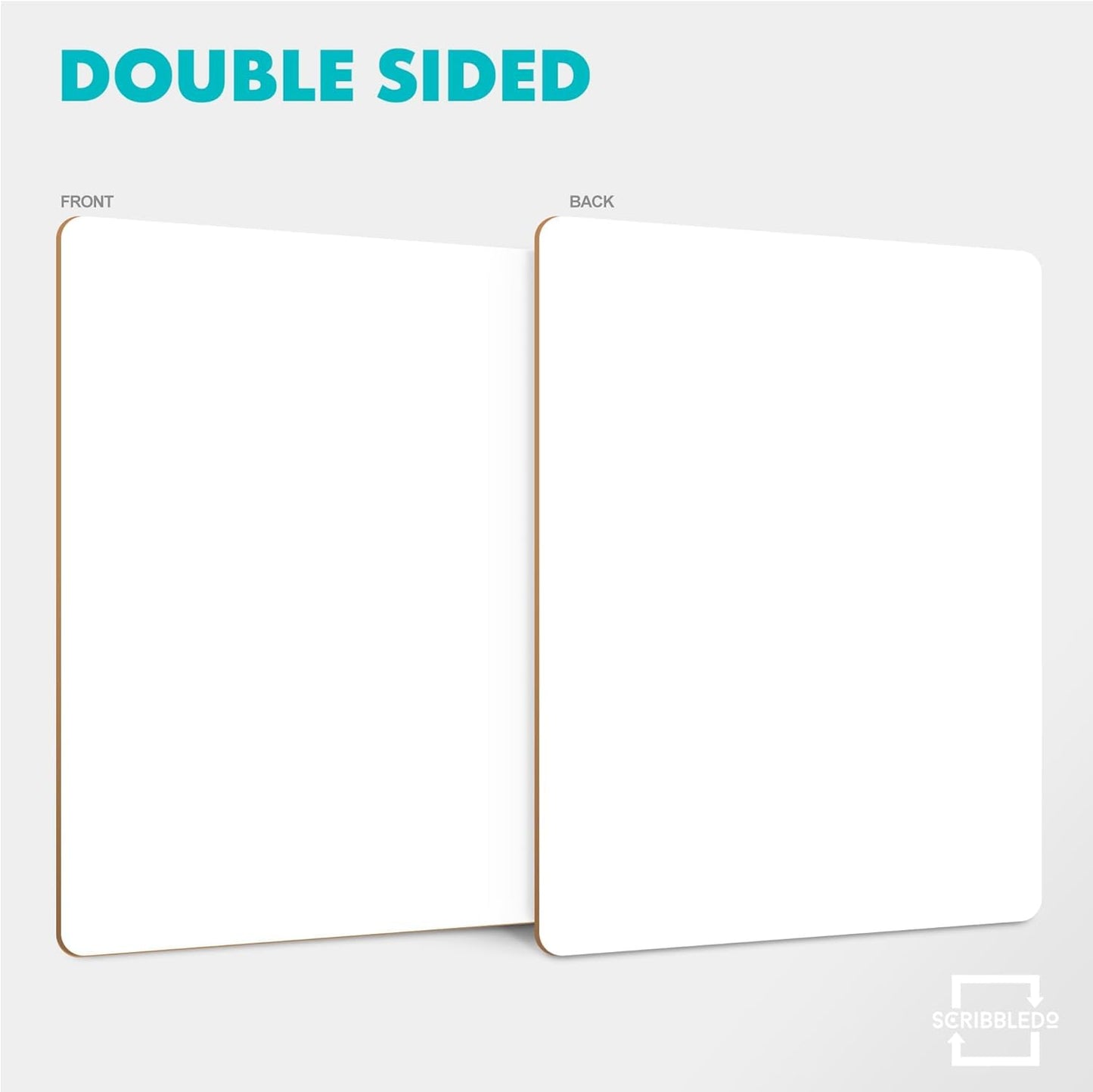 Scribbledo 24 Pack Small Dry Erase Boards for Students, Mini White Boards 9 x 12 Double Sided, Classroom Whiteboards for Kids, School, Teachers Student Lapboards with 24 Erasers