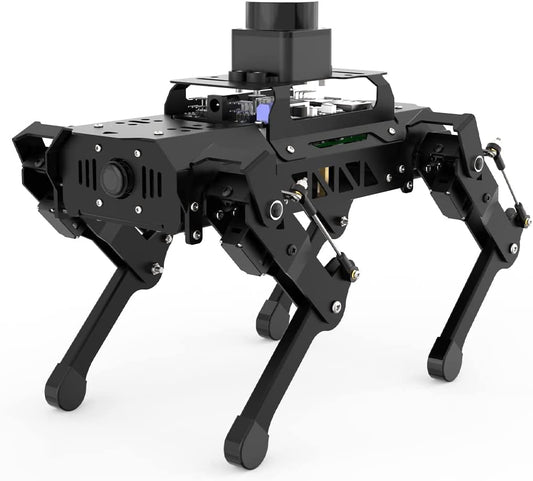 PuppyPi Robot Dog with ChatGPT Large AI Models AI Embodied Intelligence ROS Robotic Dog Vision Scene Voice Understanding SLAM Mapping Navigation Bionic Quadruped Robot, Pro Kit & RaspberryPi5 2GB