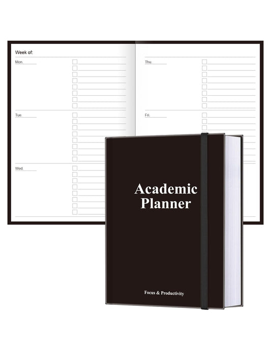 Academic Planner for 2026-2027 or Anytime – 5.8" x 8.5" Undated Weekly Student Planner For Homeschool, High School, College & Nursing Students, 200 Pages, Black