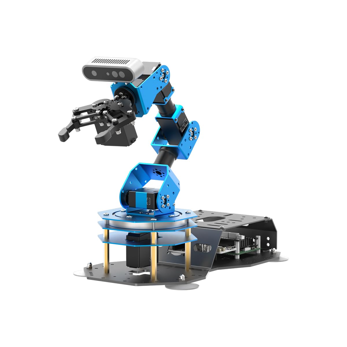 ArmPi Ultra Robotic Arm with ROS2 ChatGPT Large AI Models Embodied Intelligence, Hiwonder 6DOF Programming Robot Arm ROS Education AI Vision Voice Scene Understanding, Advanced Kit & RaspberryPi5 8GB