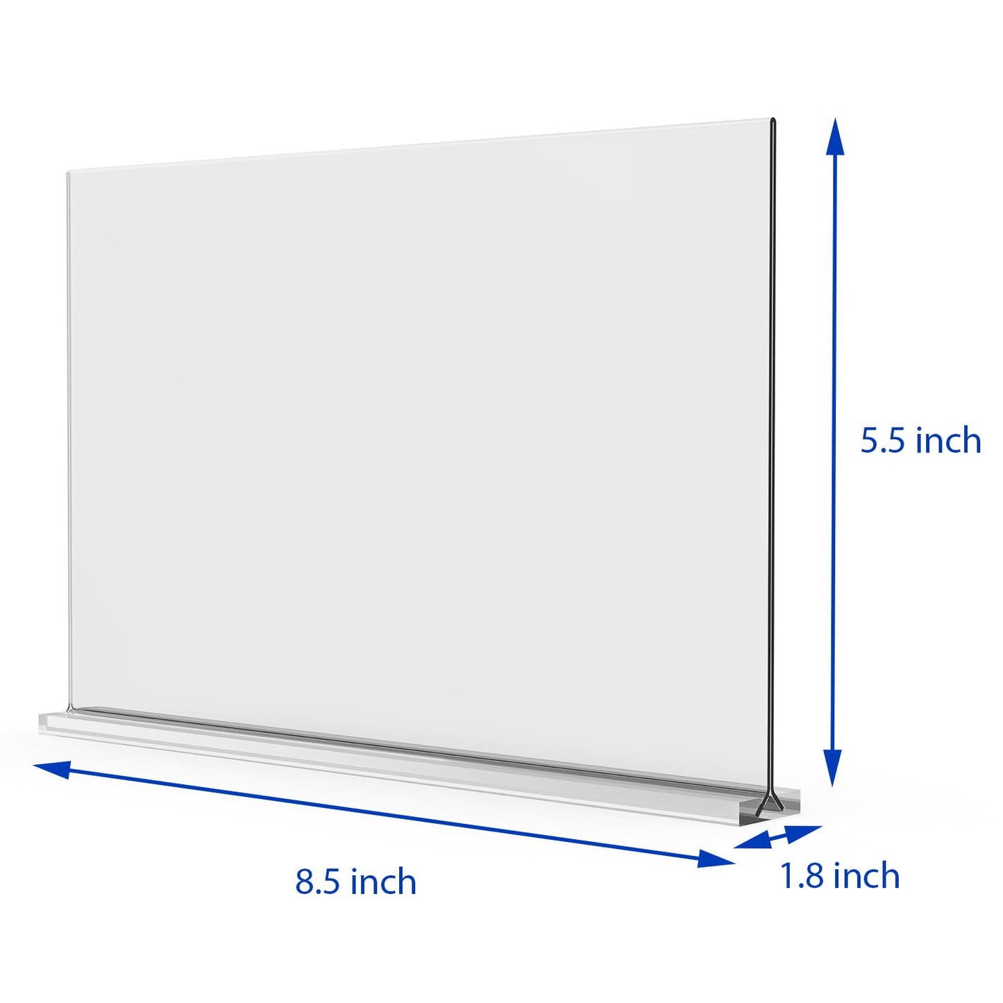 newnewshow Acrylic Sign Holder 8.5x5.5 Inch 3 Pack Horizontal T Shape Double-Sided Desktop Display Holder. (Optional 8.5x11 8.5x5.5 5x7 Horizontal and Vertical)