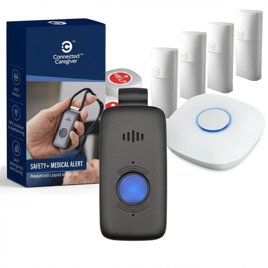 Safety+ Ultra StackCare Combo 4G Medical Alert System, Fall Detection, GPS Location, 24/7 Monitoring, Lightweight-Call to Activate Wireless Call Button, Personal Safety, Wearable Panic Button