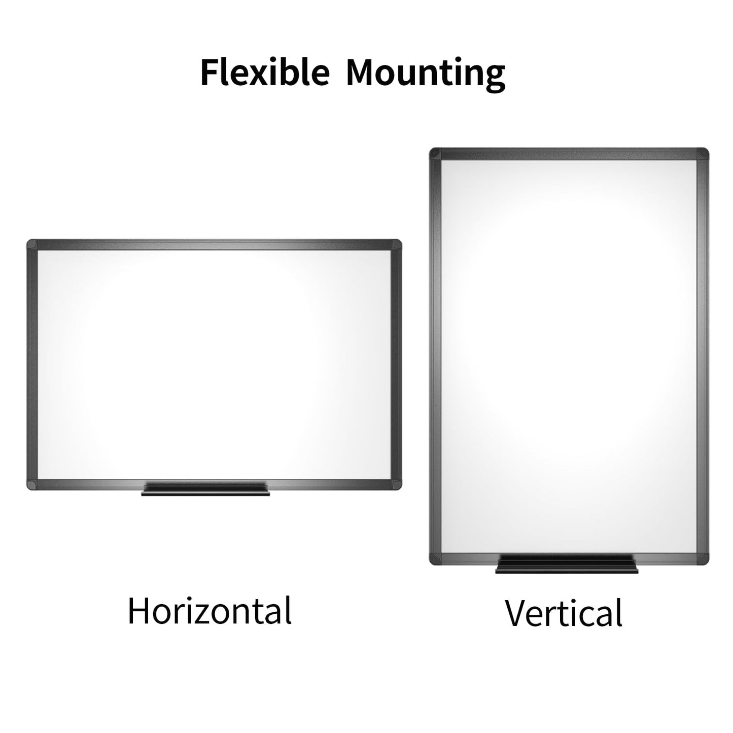 VIZ-PRO Magnetic Dry Erase White Board, 48 X 36 Inches, Black Aluminium Frame