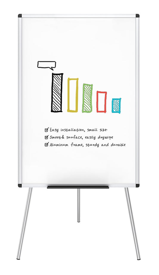 VIZ-PRO Whiteboard Easel, 36 x 24 Inches, Portable Dry Erase Board Height Adjustable for School Office and Home