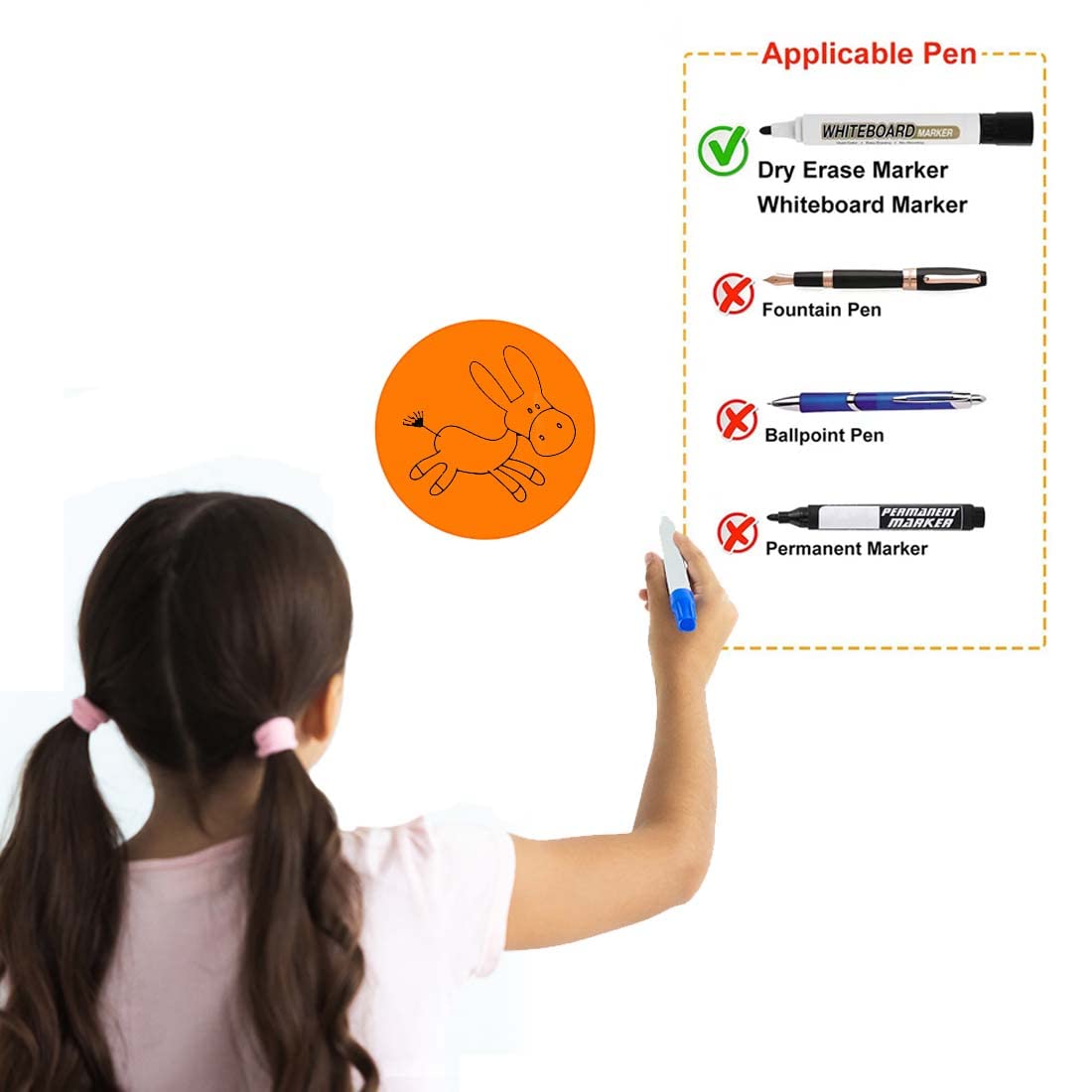 ELANE 36 Pcs Colorful Dry Erase Dots for Classroom Tables, Board for Desk, Sticker for Wall, Tables (6 Inch) (36)