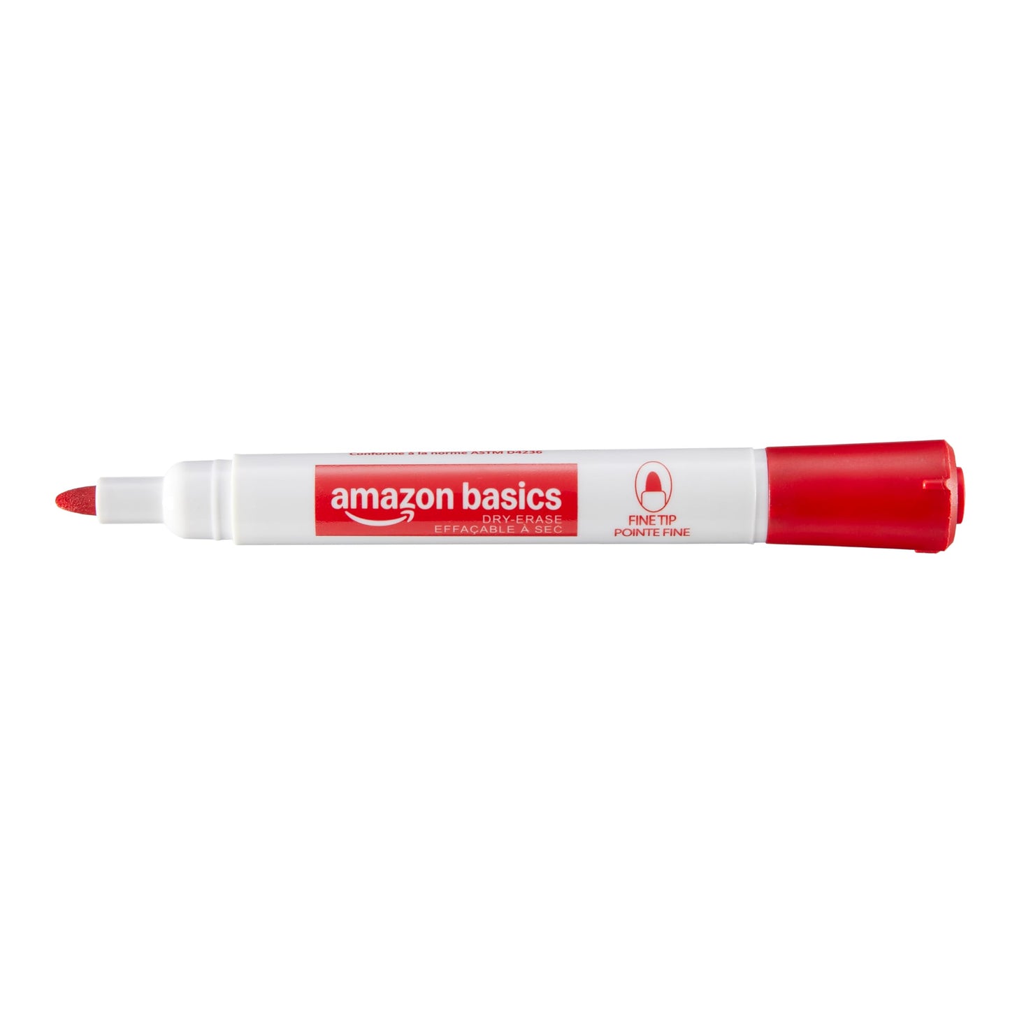 Amazon Basics Low-Odor Dry Erase Whiteboard Markers, Fine Tip, Quick-Dry, Red, 36-Pack