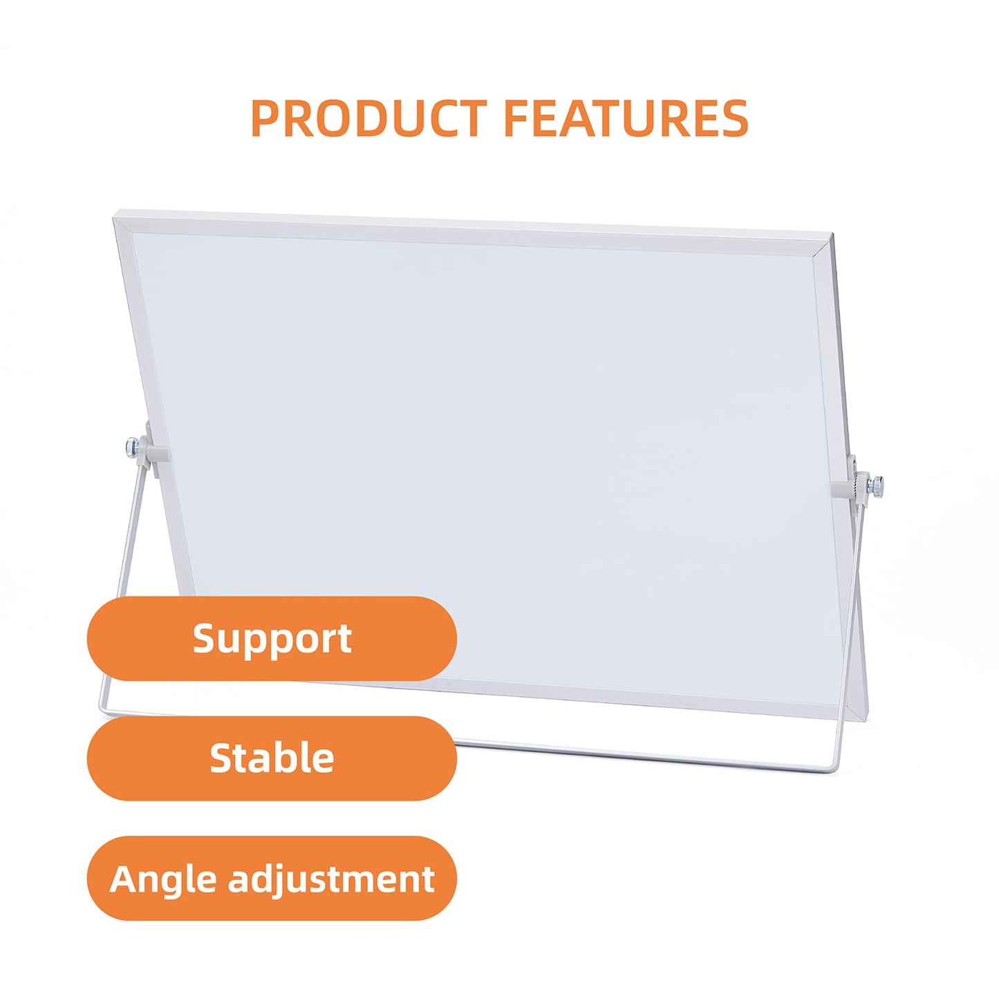 MXG Magnetic White Board Dry Erase, 10x14 Inch Double Sided Small Whiteboard with Stand, Includes 4 Markers, 4 Magnets & Eraser, Portable for Desktop, Wall, Office, & Classroom