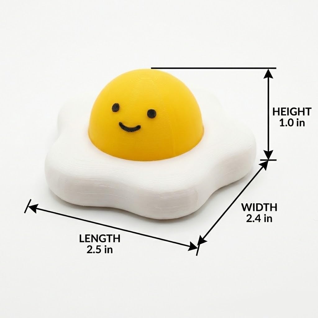 Breakfast Fidget Clicker Set – 6-Pack Clicker Keychains Cute 3D Printed Egg, Toast, Pancake & Waffle Fidget Accessory for Relief of Stress and Backpack Charm