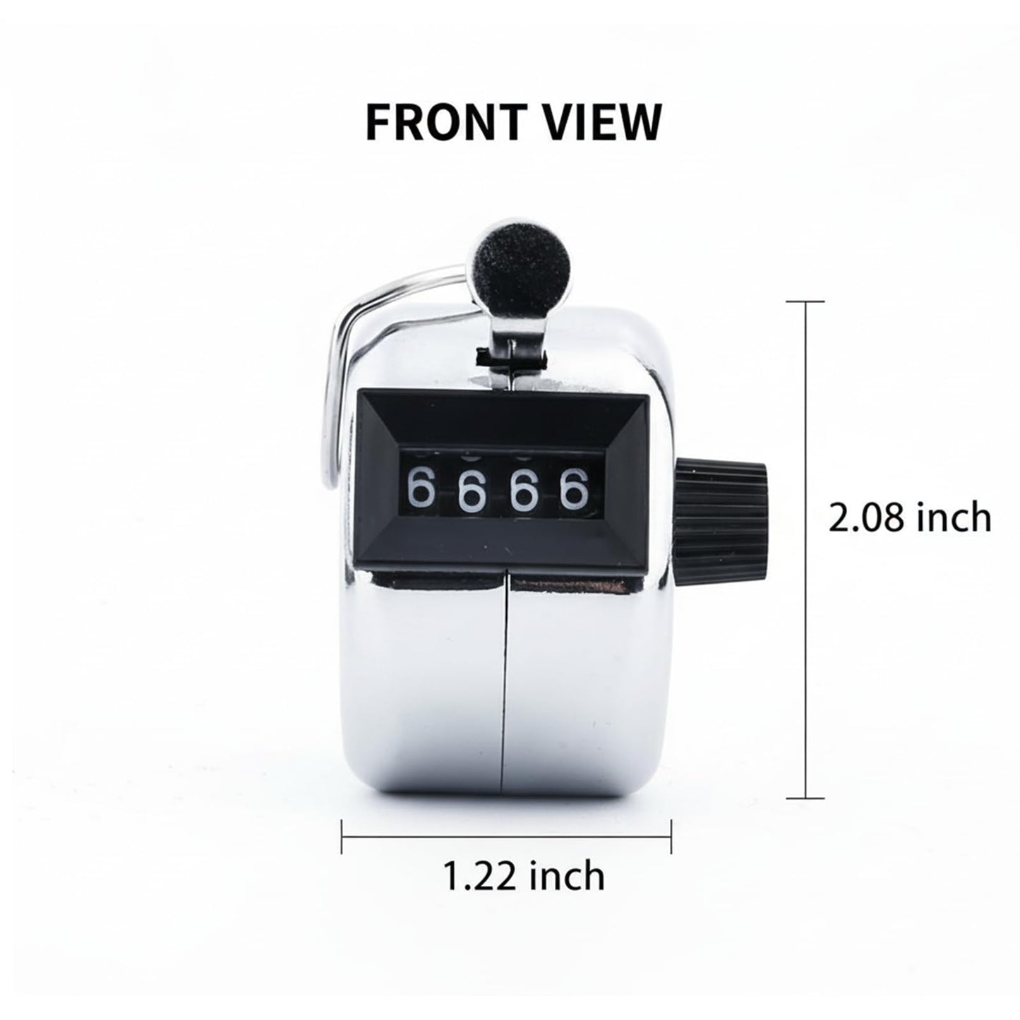 ARUDYREV 4 Pack Digital Tally Counter, Metal Handheld Clicker in Silvery and Black, Manual Counter for Knitting, Crochet, People Counting