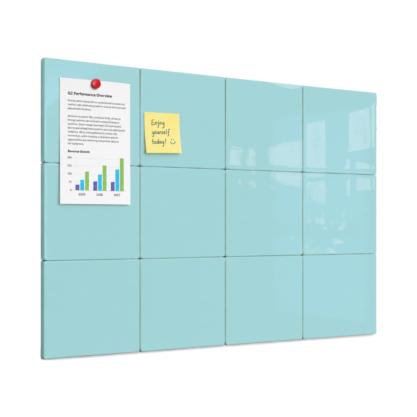 Comix Magnetic Board, 12 Pack Magnetic Whiteboard for wall, 11.8 x 11.8 Inches Dry Erase Board for Kids, Students, White Board Dry Erase Set for Fridge, Office and Home, Light Blue