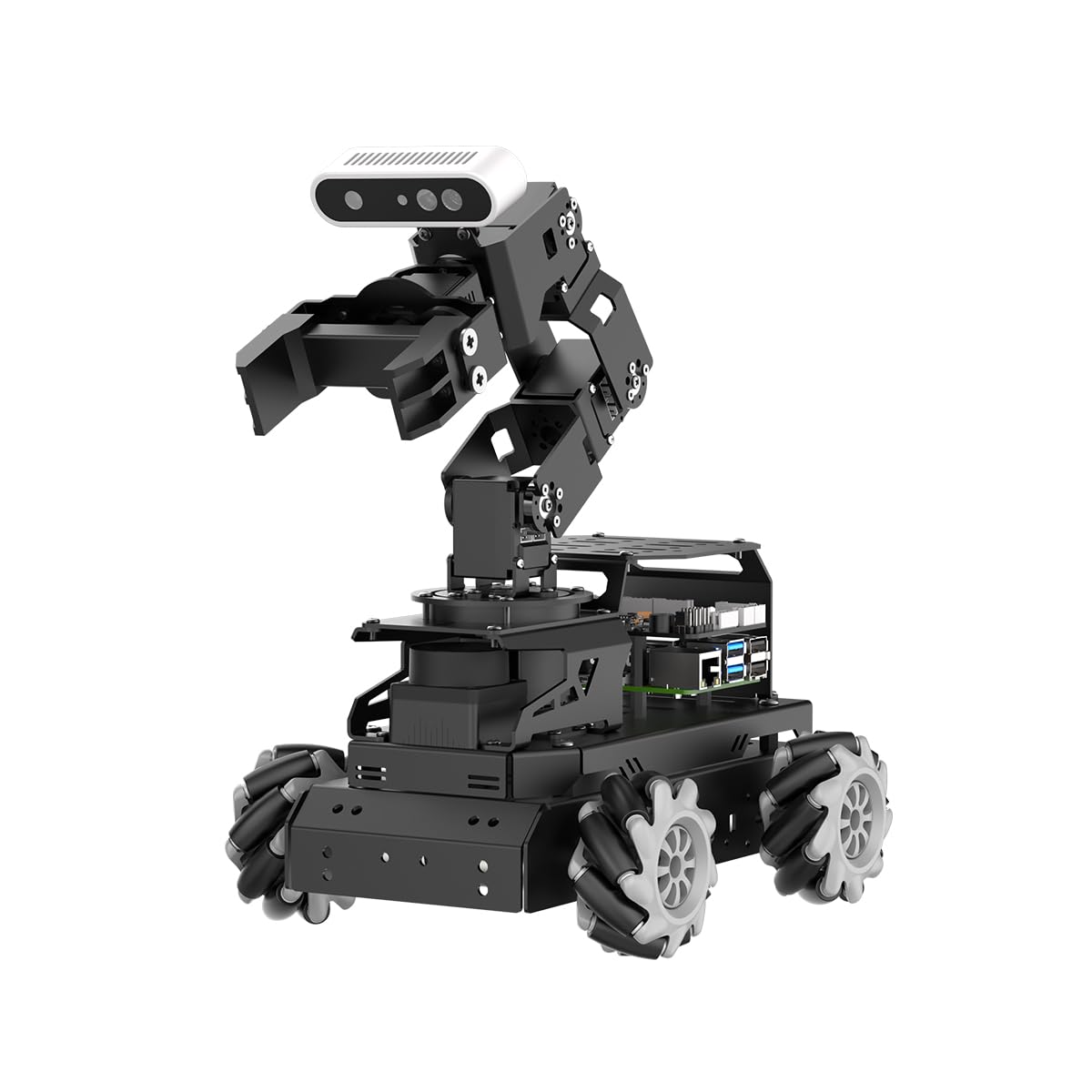 HIWONDER ROS2 Robot Car with ChatGPT Large AI Models, 6DOF Robotic Arm SLAM Mapping Navigation AI Vision Voice Control Scene Understanding ROS Education, LanderPi Advanced Kit Without RaspberryPi