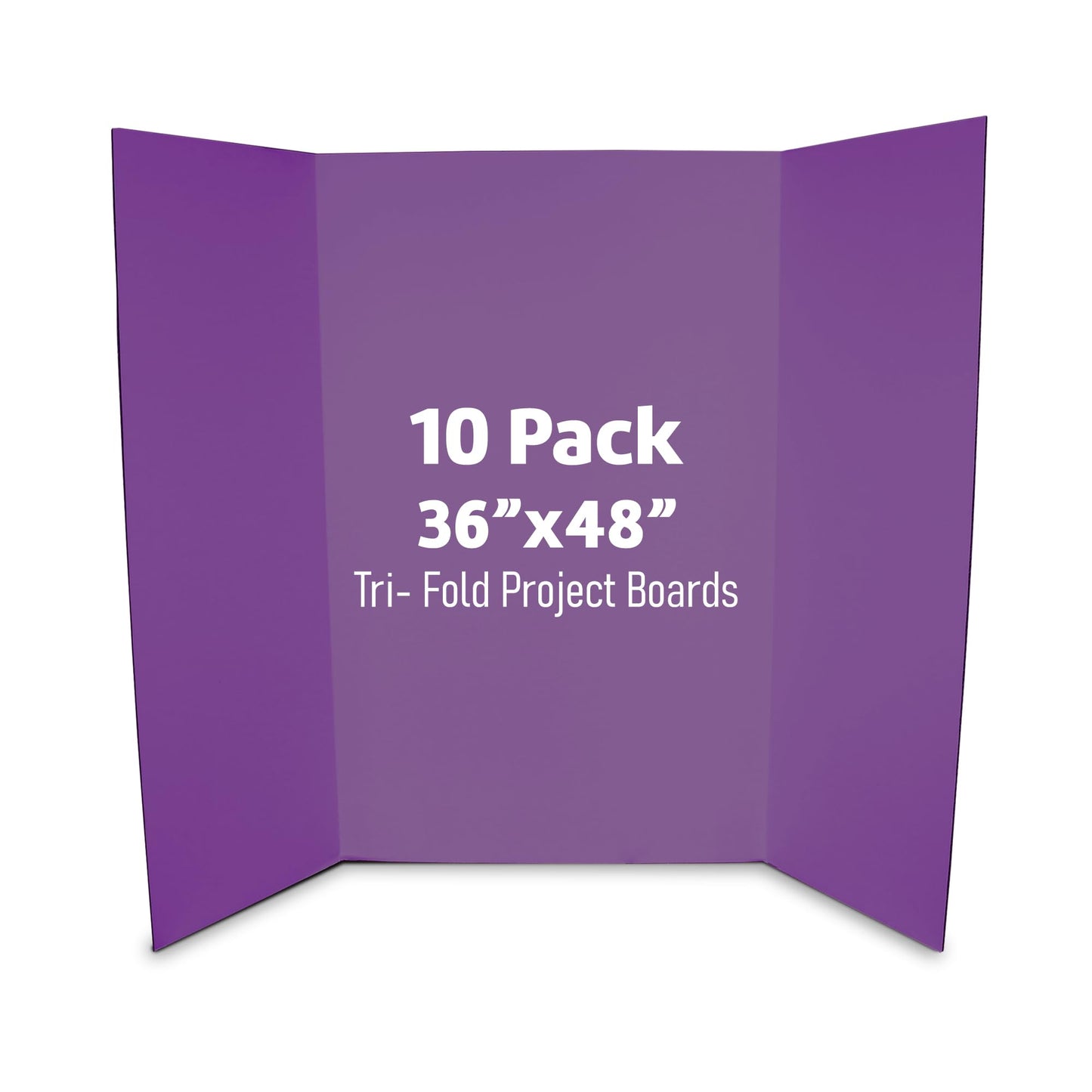 Flipside Products 36” x 48” Project Boards for Presentations, Science Fair, School Projects, Event Displays and Trifold Picture Board, Proudly Made in USA - Purple - 10 Pack