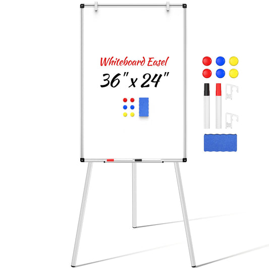 Whiteboard Easel 36 x 24 Inches, Magnetic Portable Dry Erase Board with Adjustable Tripod Stand, White Board Easel Stand for Office, Classroom & Home Teaching