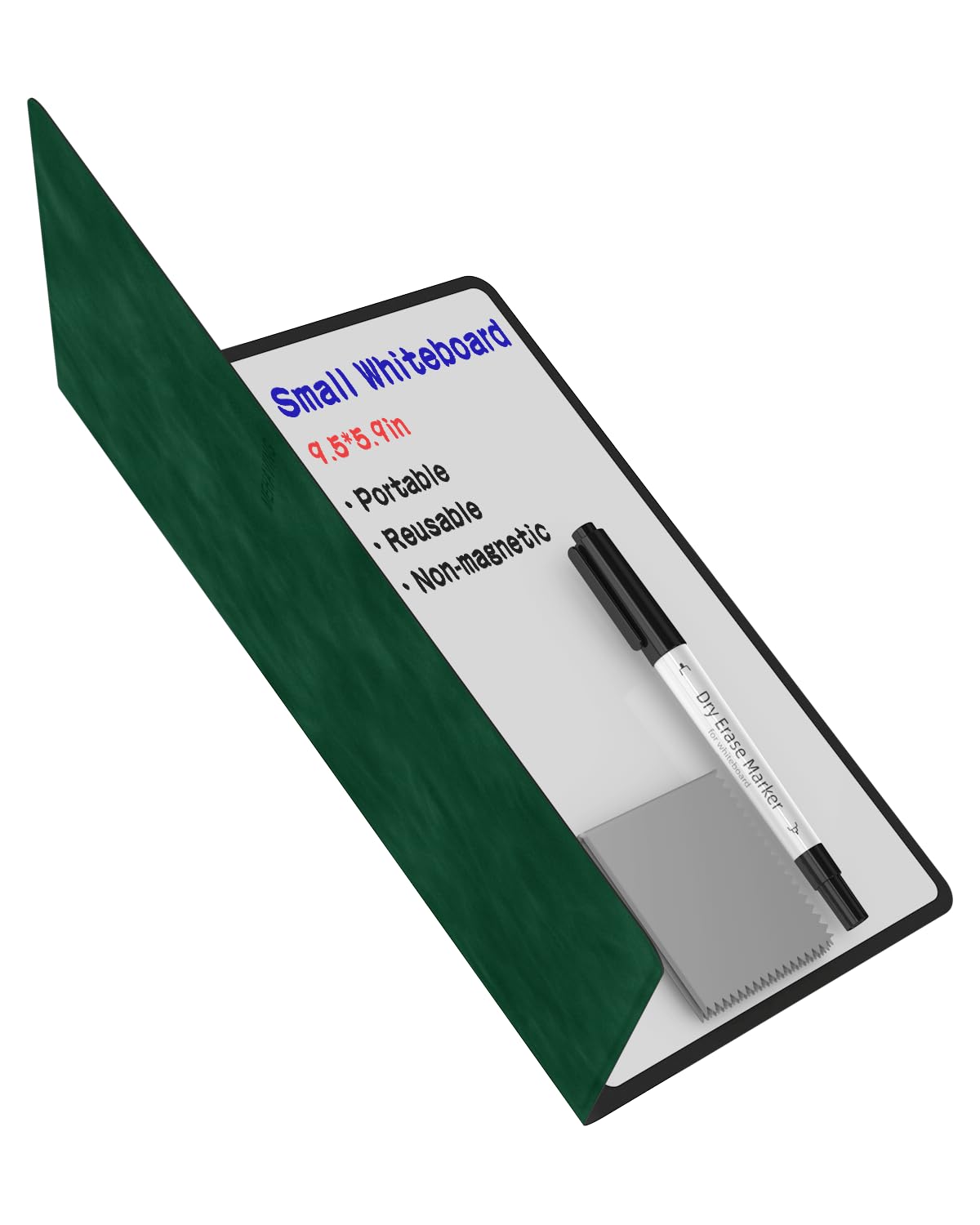 Mehaving Portable Small White Board Dry Erase Board, Reusable 9.5 * 6.6in Notebook Memo, Office Home Supplies Desk Accessories MH760 (Green)