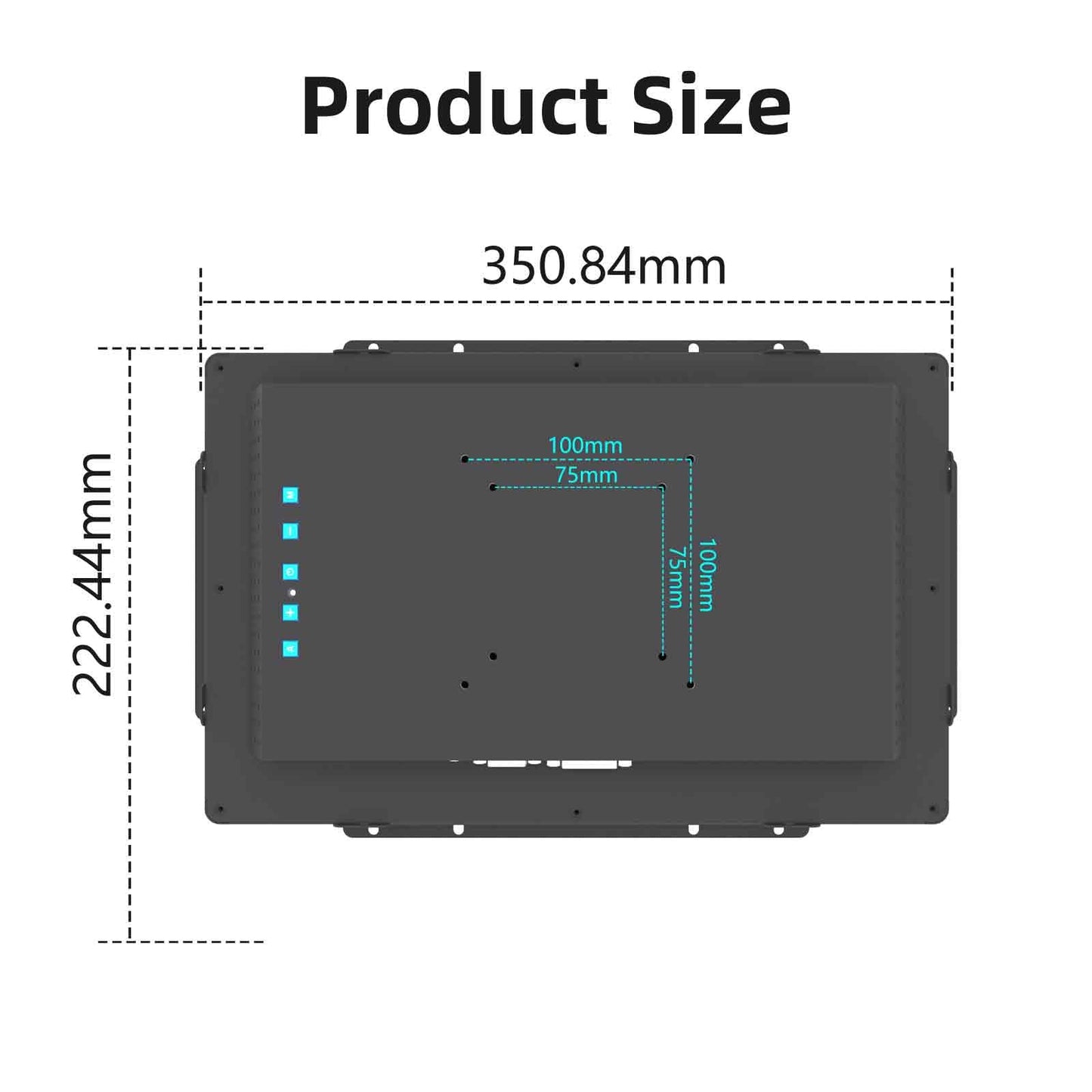 Senisway 13.3-inch Industrial Touch Screen Monitor, 10-Point Capacitive Open Frame Design, Full HD 1920x1080, for Kiosk ATM Vending Machine (Embedded Mount, IP65 Waterproof Front)