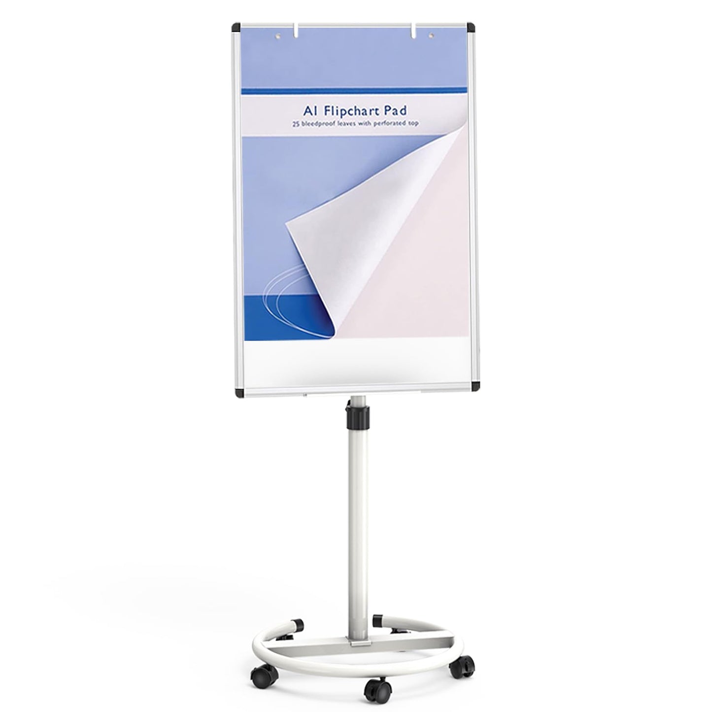 VIZ-PRO ECO Magnetic Mobile Whiteboard, 36 X 24 Inches, Easel Flipchart Stand Rolling Dry Erase Board with Paper Pads