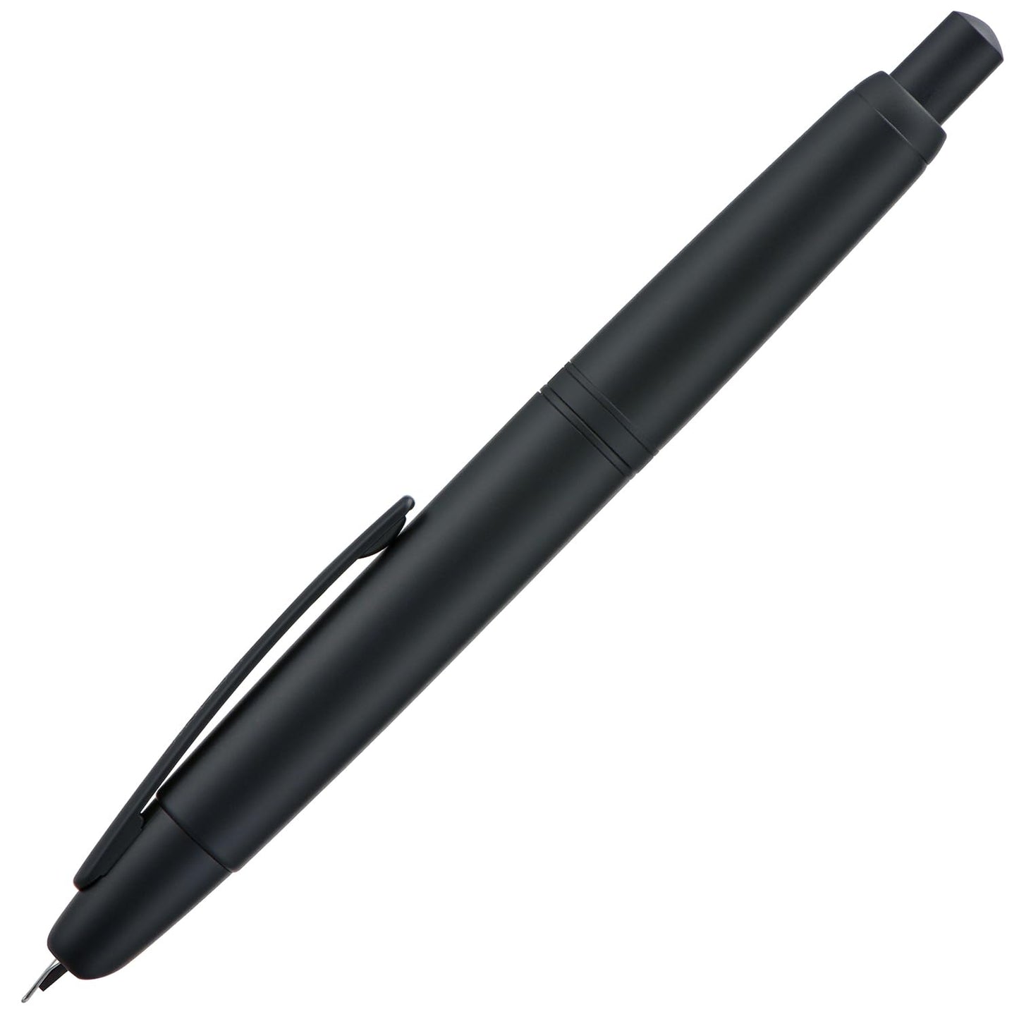 Jinhao 10 Press Fountain Pen with Box, Matte Black Retractable Extra Fine Nib with Ink Converter Set (Clip Version)