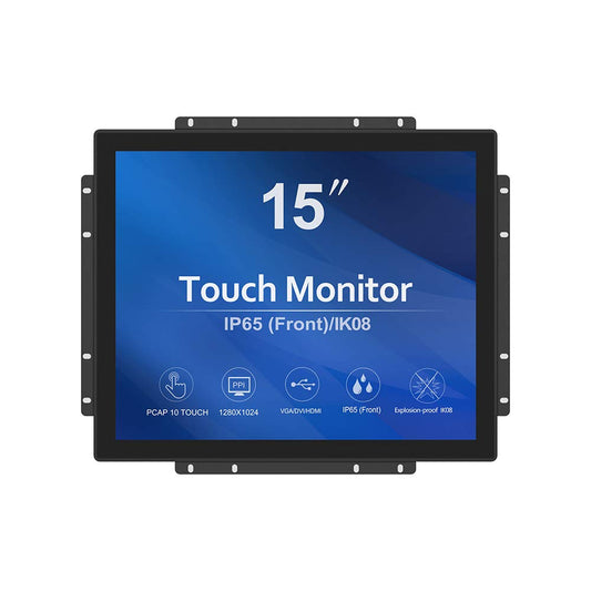 GreenTouch 15 Inch Open-Frame Touchscreen LCD Monitor - Capacitive PCAP -1024x768-5:4-Black…
