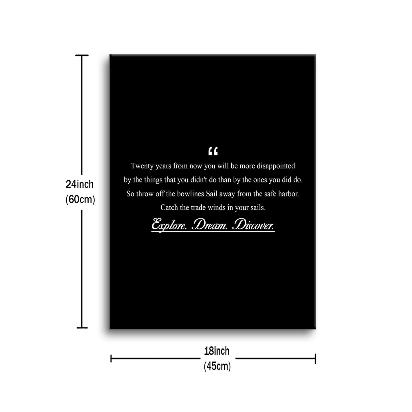 Motivational Canvas Wall Art Explore Dream Discover Entrepreneur Quotes Poster Print Inspirational Pictures Painting for Office Class Room School Wall Decoration Stretched and Framed [18''Wx24''H]