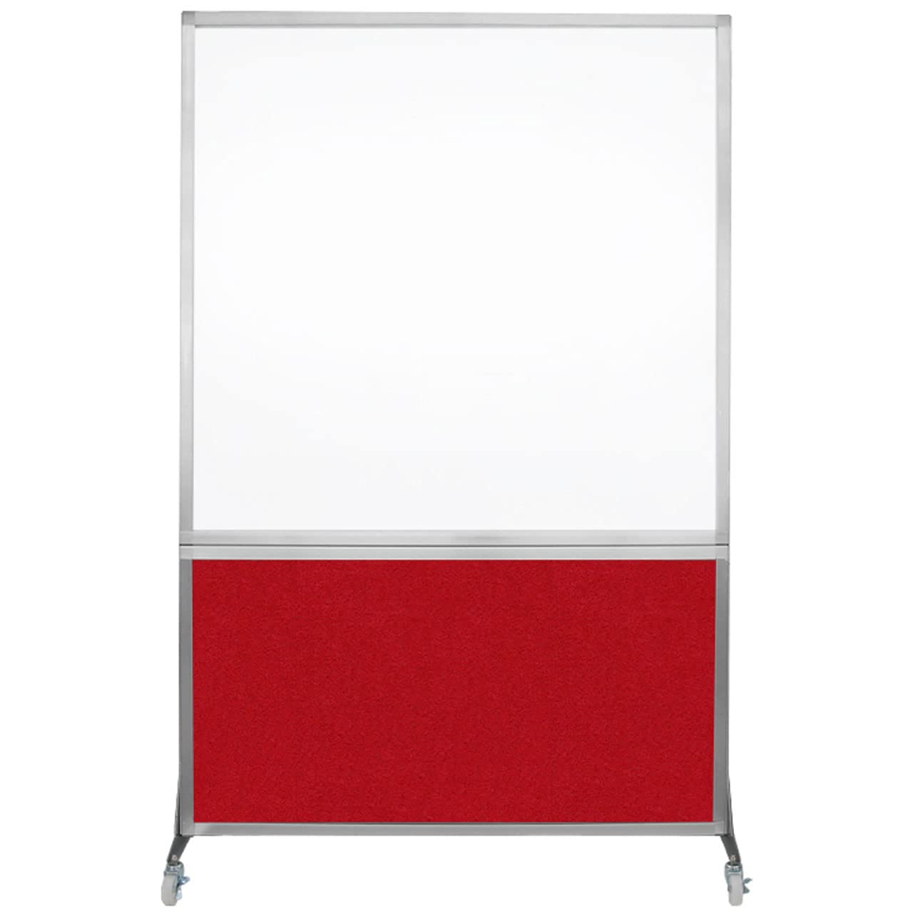 DivideWrite Mobile Whiteboard | Double Sided Dry Erase Board | Portable Office Cubicle Partition | Display for Classrooms, Conference Rooms, Meeting Areas and More | Red Fabric 4' Wide X 6' Tall