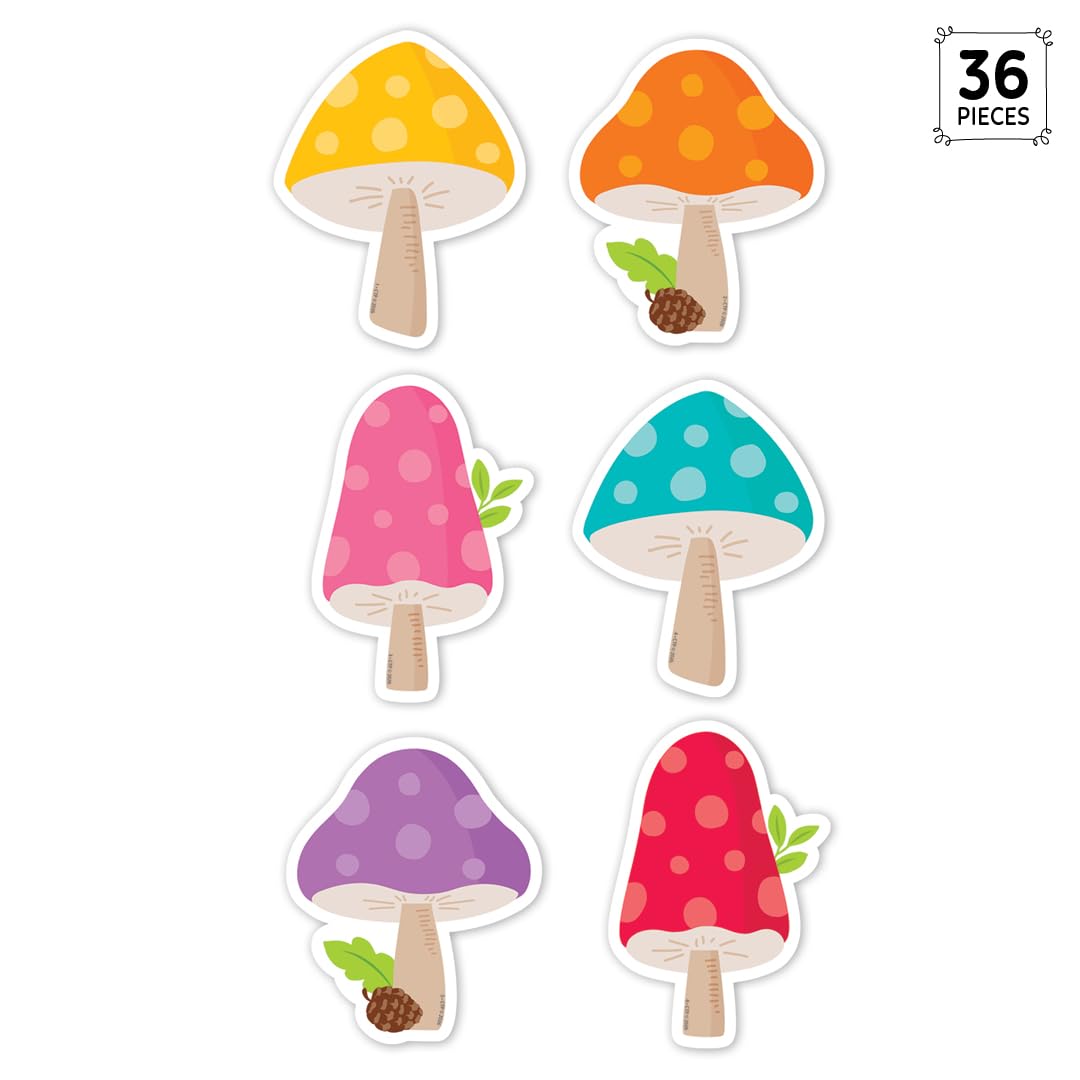 CTP Woodland Friends Mushrooms 3 Inch Designer Cut-Outs Classroom Accents (Creative Teaching Press 11162)