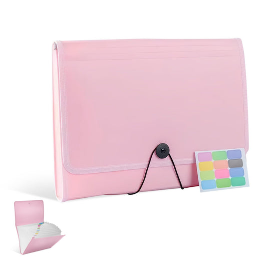 Expanding File Folder with Labels,File organizer 13 Pockets File Organizer Accordion Filing Folder Expandable File Folder,Portable Bill Receipt Organizer for Home School Office Supplies,Letter A4 Size
