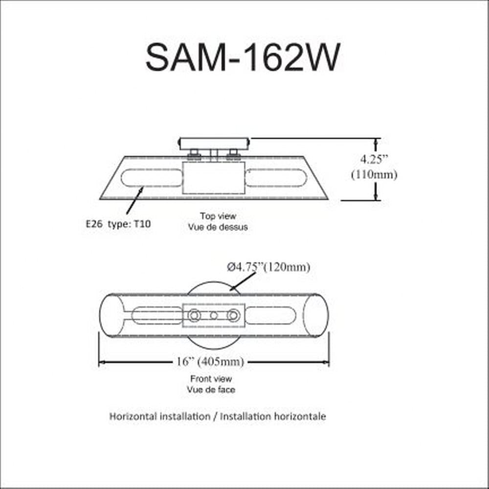 Dainolite SAM-162W 2-Light Vanity Light Fixture, Matte Black, Clear Fluted Glass Shade, 16in  for Bedroom, Office, Hall or Foyer