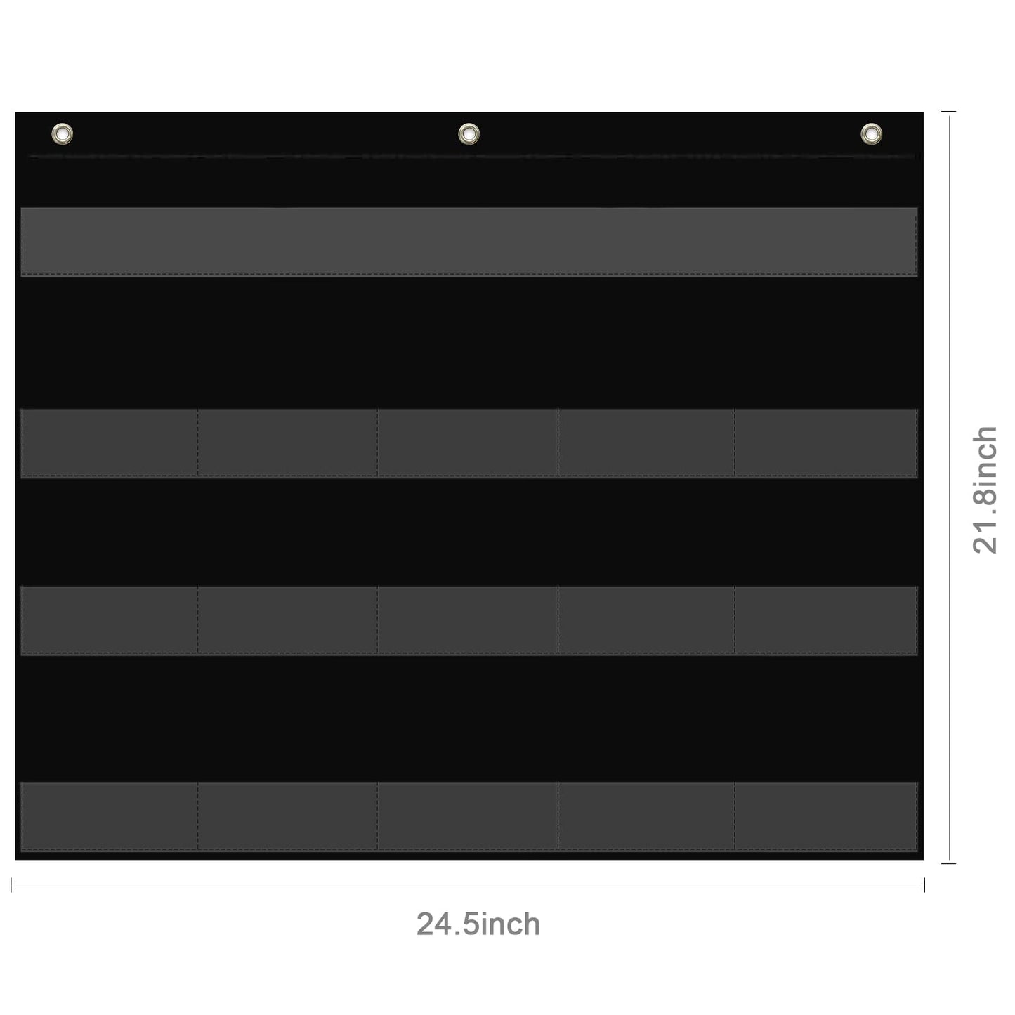 REGELETO Class Jobs Pocket Chart with 70 Colorful Dry Erase Cards and 3 Hooks,Class Management Educational Pocket Chart Teacher's Helper Size: 24.5”x21.8”inch Bulletin Board for Classroom (Black)