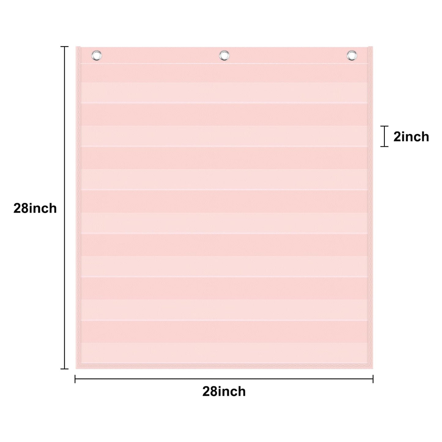 Godery Pink 7 Pocket Chart for Classroom (28" x 28")(Pink)