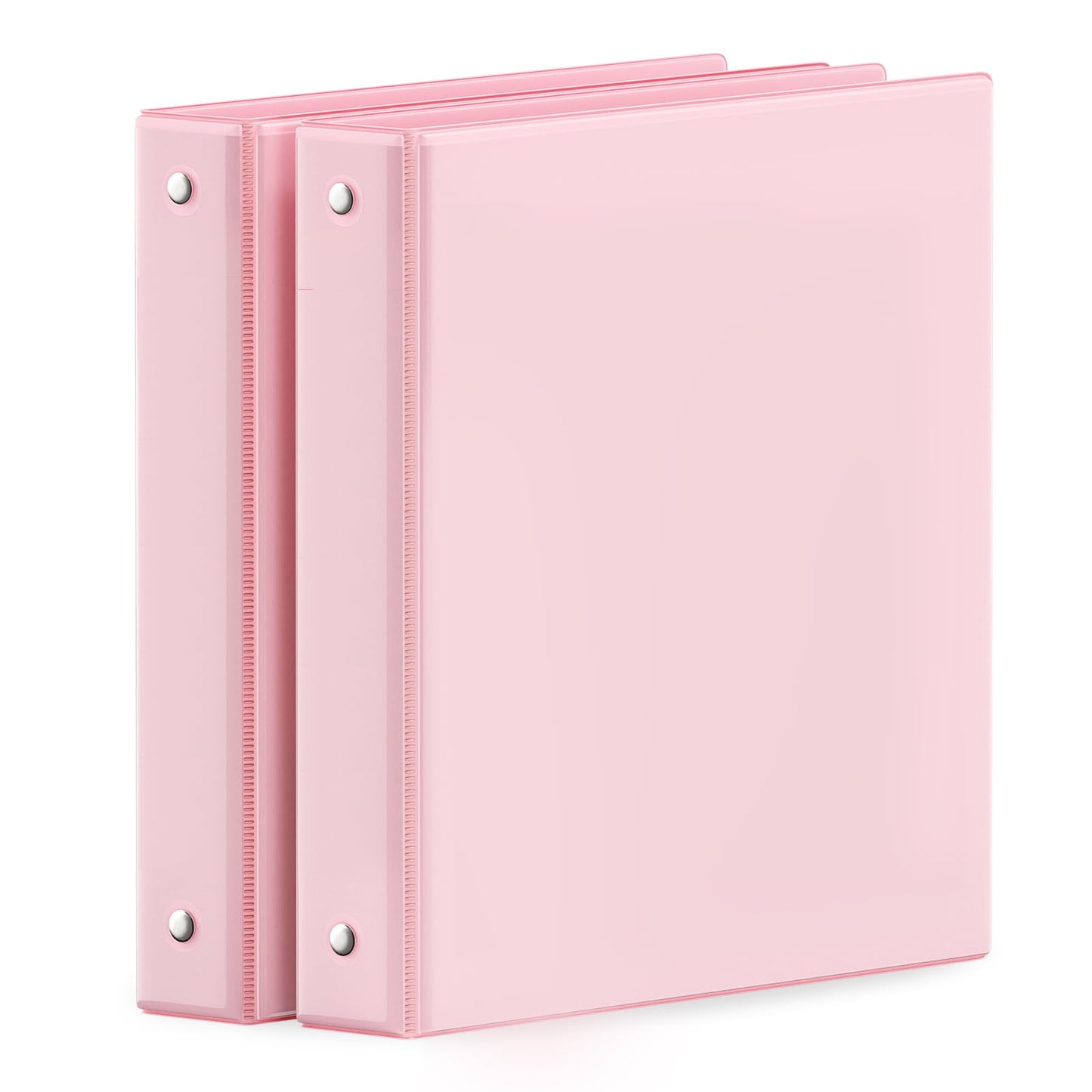 SUNEE 3 Ring Binder 1 Inch 2 Pack, Clear View Binder Three Ring PVC-Free (Fit 8.5x11 Inches) for School or Office Supplies, Pink