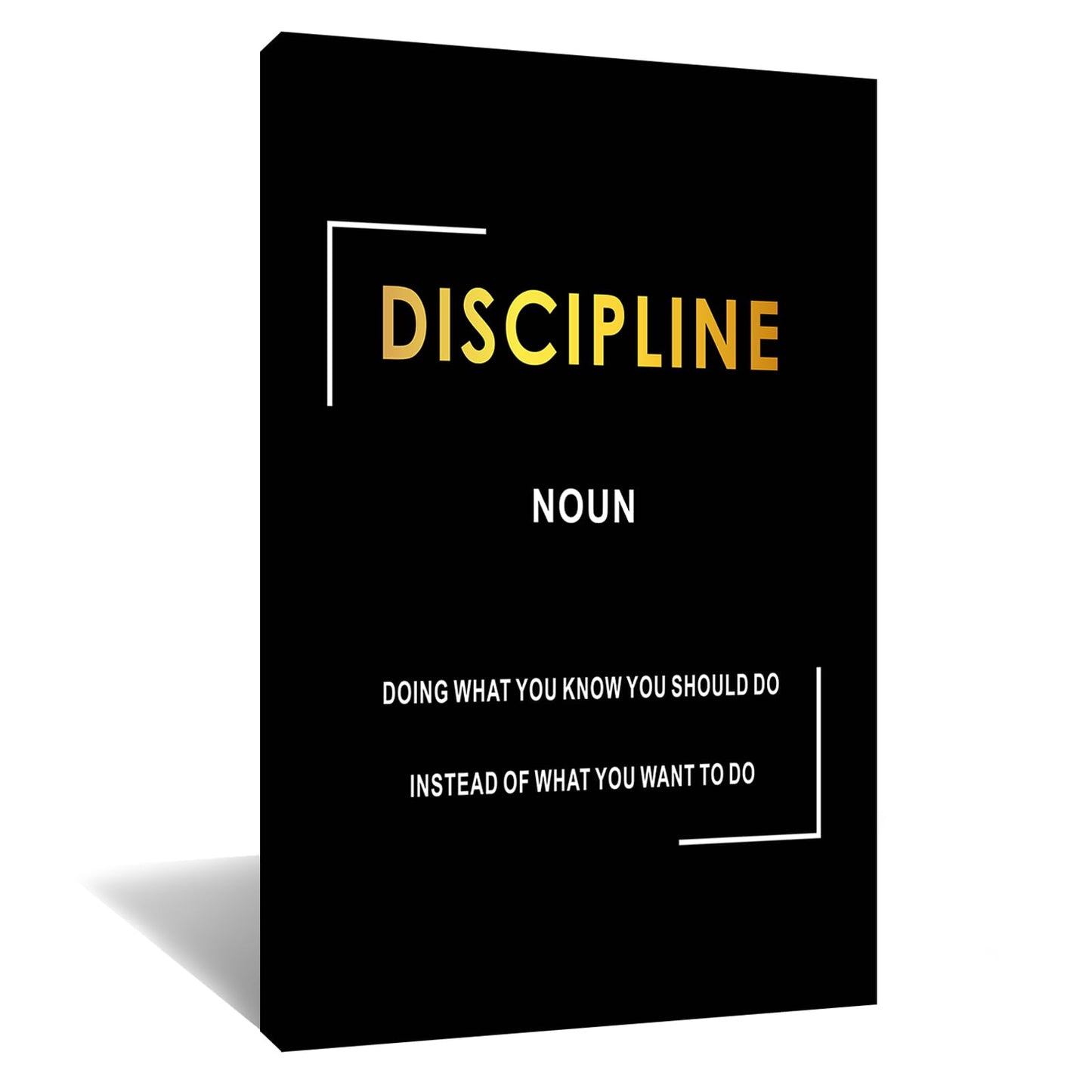 Motivational Canvas Wall Art Inspirational Entrepreneur Quotes Painting Print Discipline Noun Picture Poster Office Decor for Modern Home Gym Bedroom Living Room Artwork Ready to Hang [12''Wx18''H]