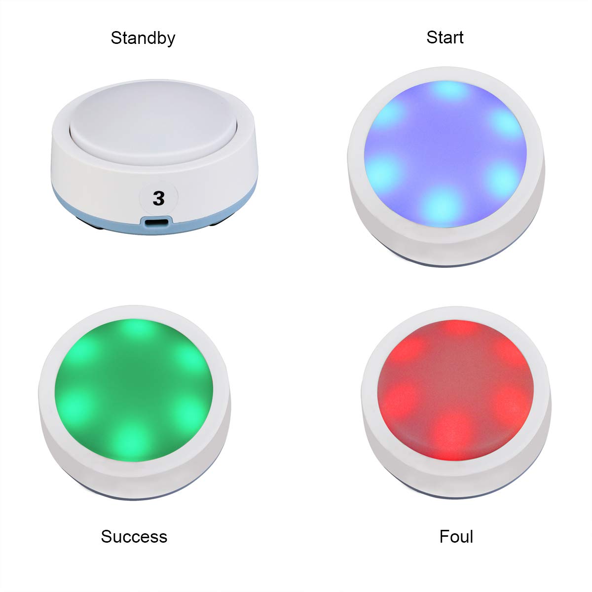 Retekess Case of 4, TM101 Answer Buzzers,Lights and Sounds Buzzers,Game Show,Classroom Buzzers,Wireless Respond Button for Adult,Office,Debates