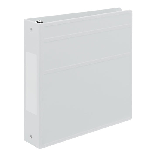 Carstens 2-Inch Heavy Duty 3-Ring Binder - Side Opening, White, Durable Plastic, Precision No-Gap Rings, Waterproof Covers, No Pockets, Holds 300 Letter-Sized Sheets, BPA-Free, Made in USA (2846-3R)