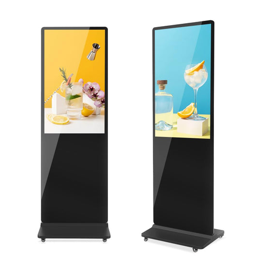 QIXZOCV MWE 43 Inch Indoor Floor Standing Digital Signage Advertising Display Kiosk LCD Screen Commercial Totem Android System Vertical Poster with Auto Media Player