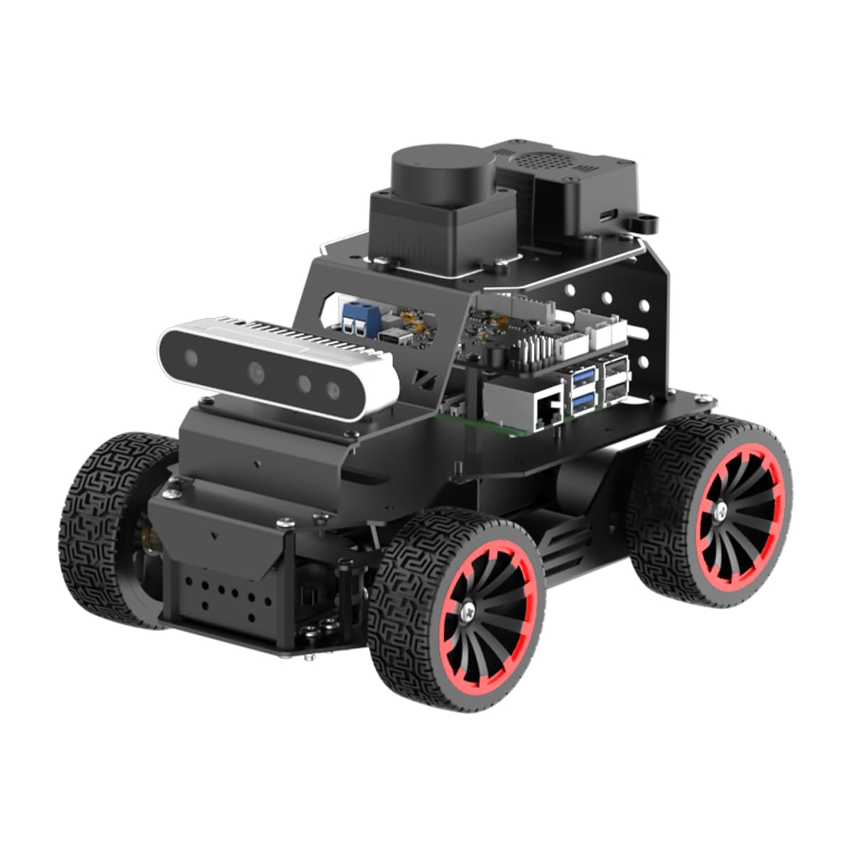 HIWONDER Robot Car with ChatGPT Large AI Models, 3D Depth Camera Ackermann Chassis ROS2-HUMBLE Lidar SLAM Mapping Navigation Autonomous Driving, MentorPi A1 Advanced Kit Without Raspberry Pi